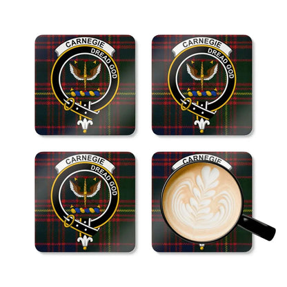 Carnegie Clan Tartan Design Square Coaster product type