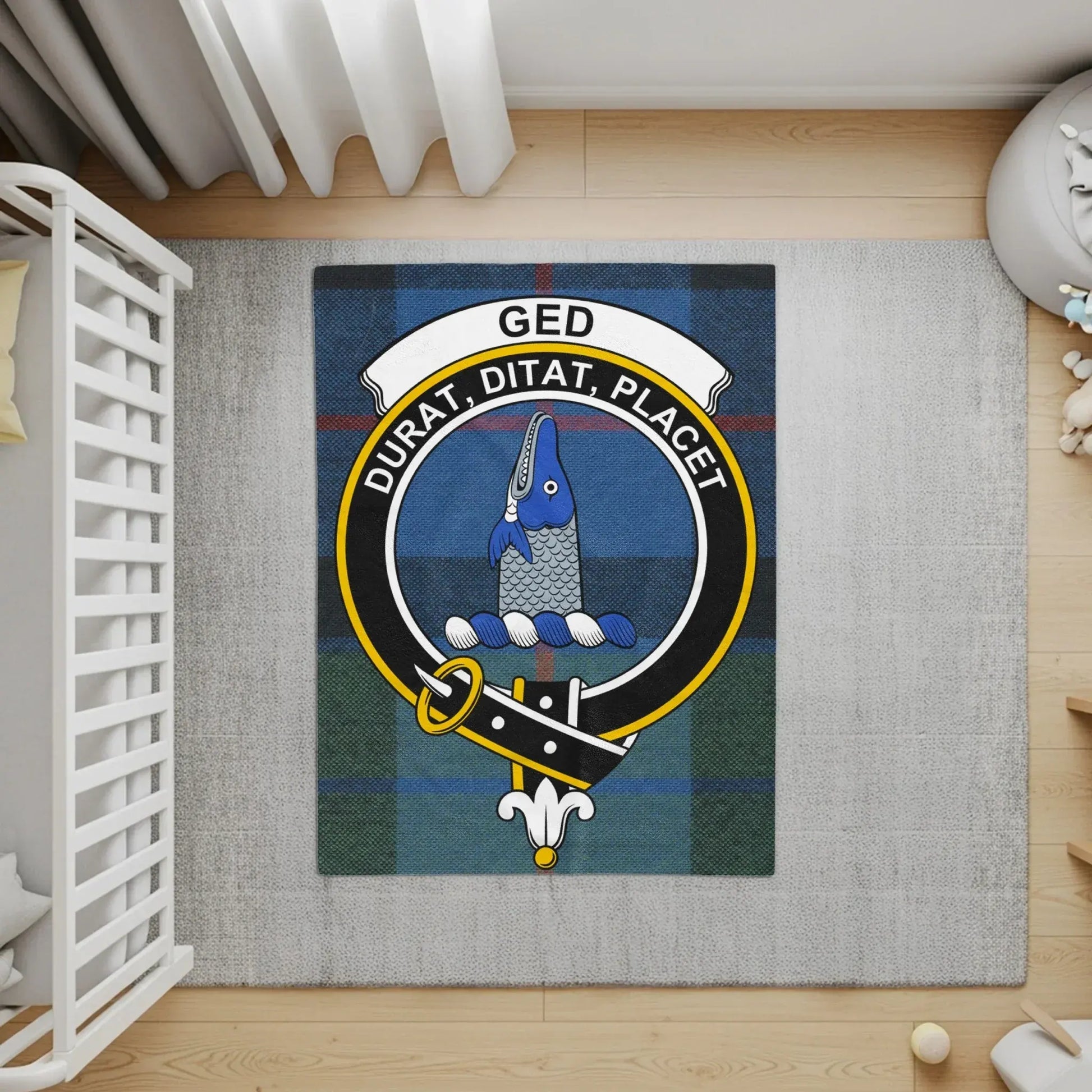 Durat Ditat Placet Ged Clan Crest Area Rug product