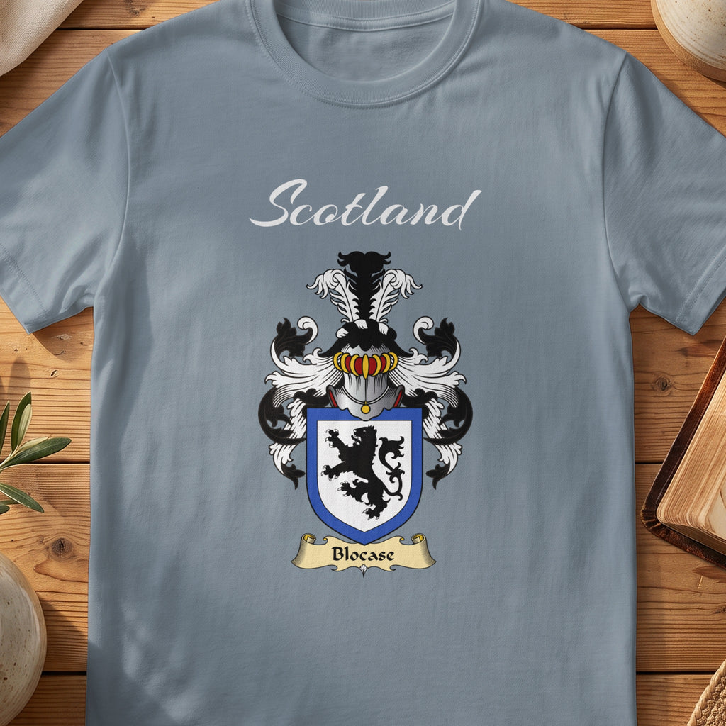 Blocase Scottish family shield T-shirt in Stone Blue