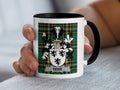 Denn Irish family crest black accent mug