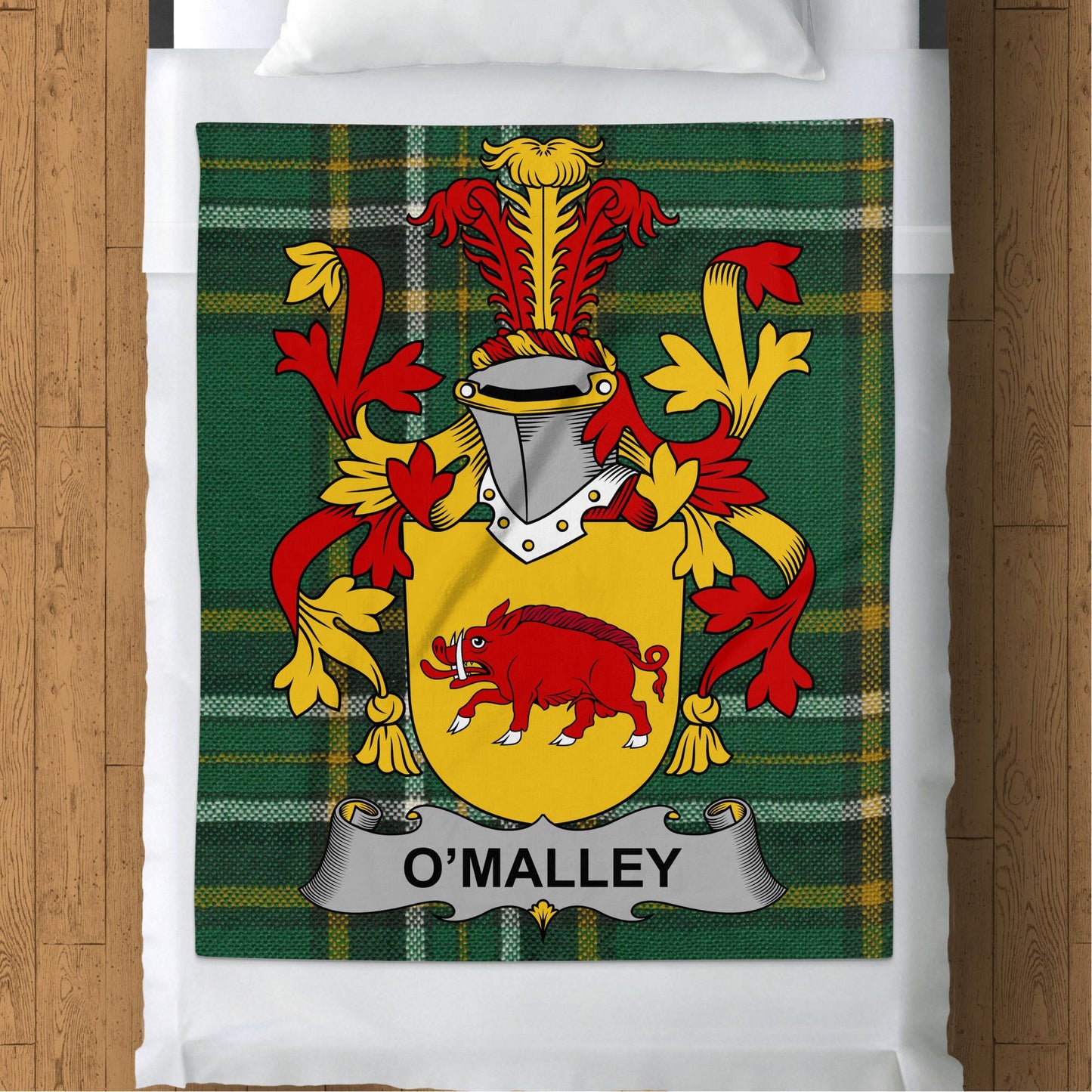 O Malley Surname Irish Tartan Throw Blanket - Living Stone Gifts