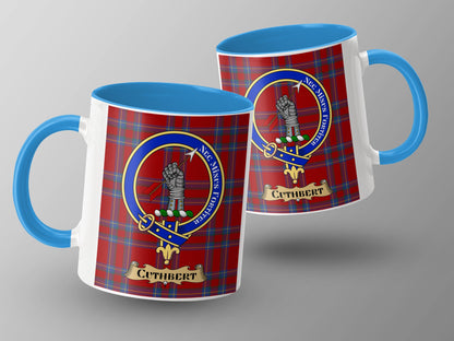 Clan Cuthbert Scottish Tartan Crest Badge Mug - Living Stone Gifts