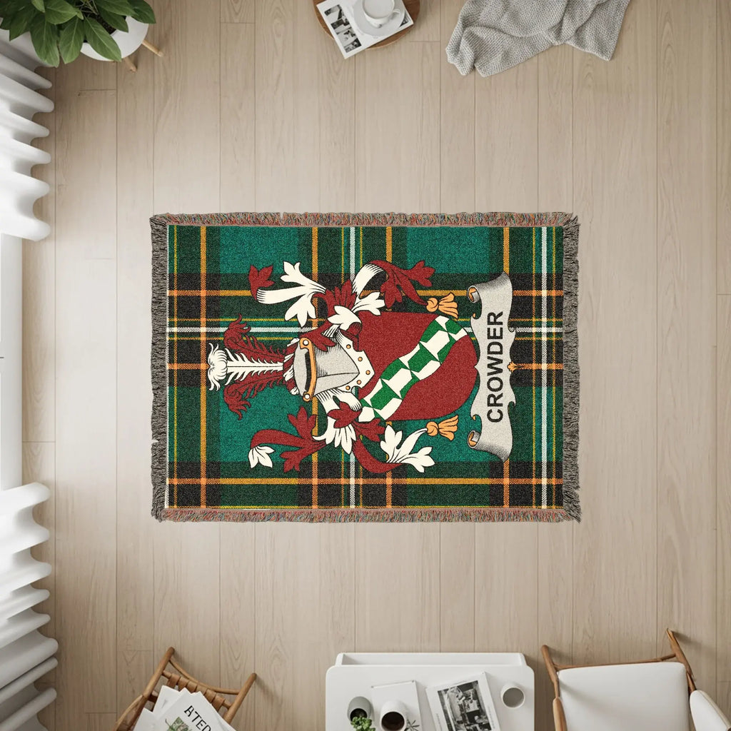 Crowder Family Crest Plaid Throw Blanket product type