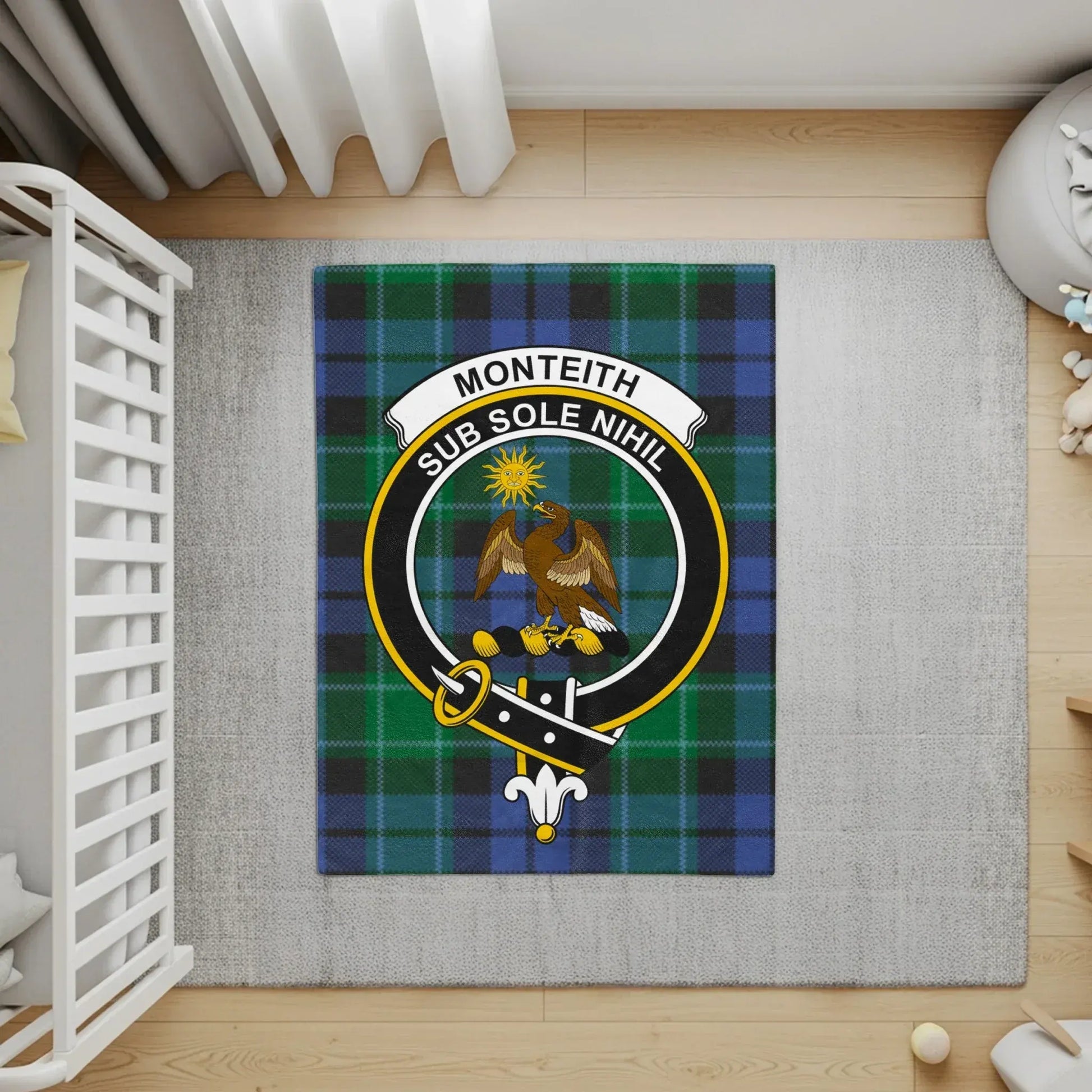 Monteith Sub Sole Nihil Blue Tartan Nursery Rug product