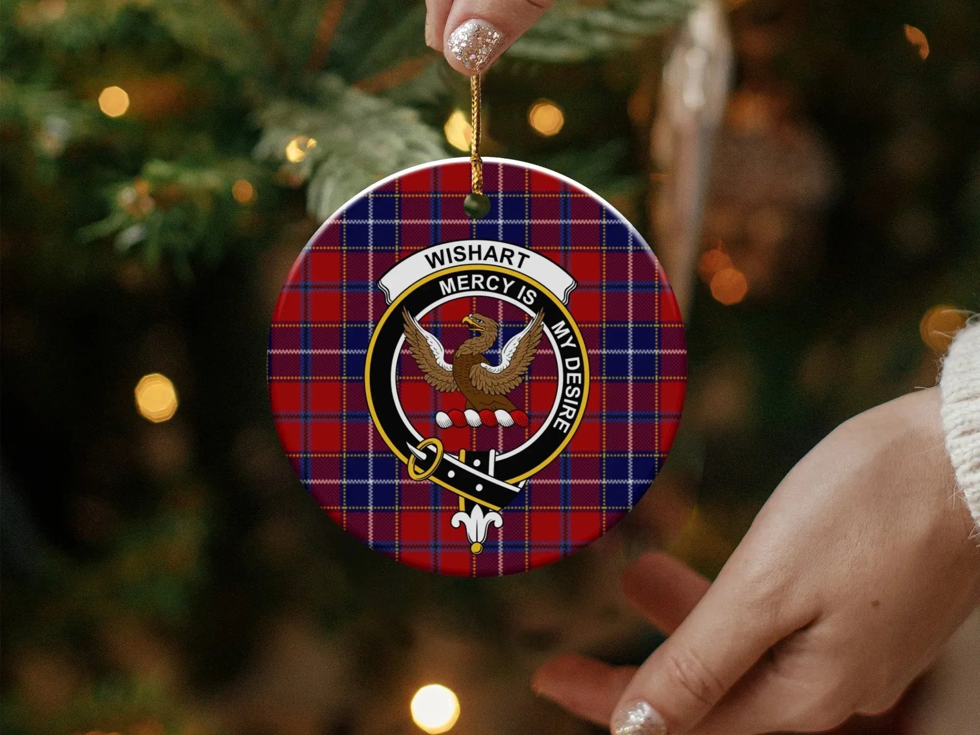 Wishart Mercy Is My Desire Plaid Pattern Ornament product
