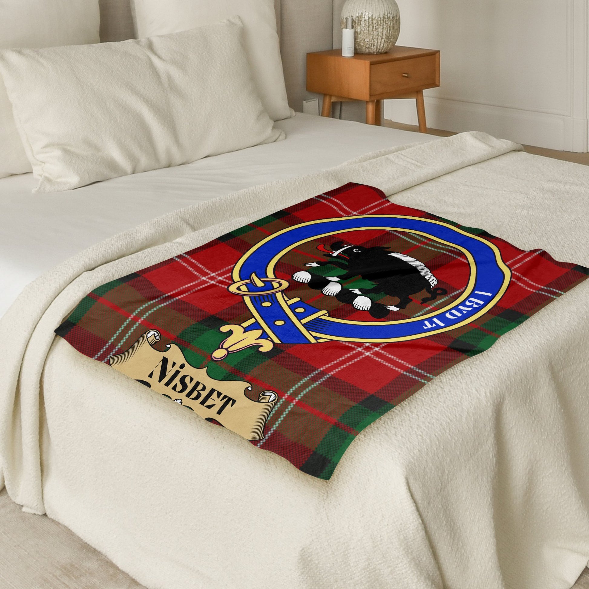 Scottish Clan Nisbet Tartan Throw Blanket - Living Stone Gifts