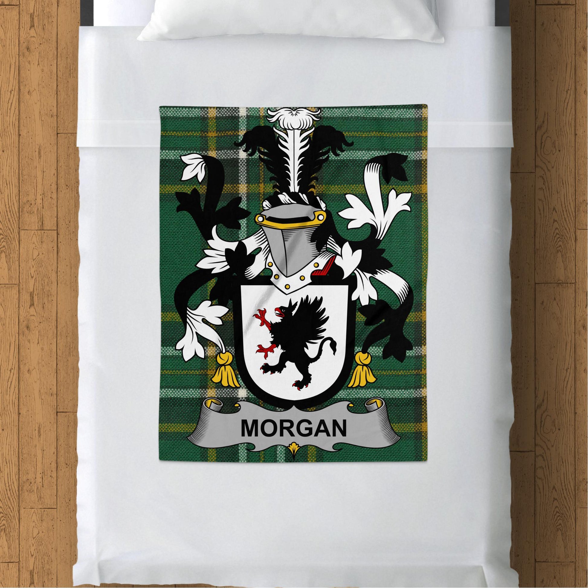 Morgan Surname Irish Tartan Throw Blanket - Living Stone Gifts