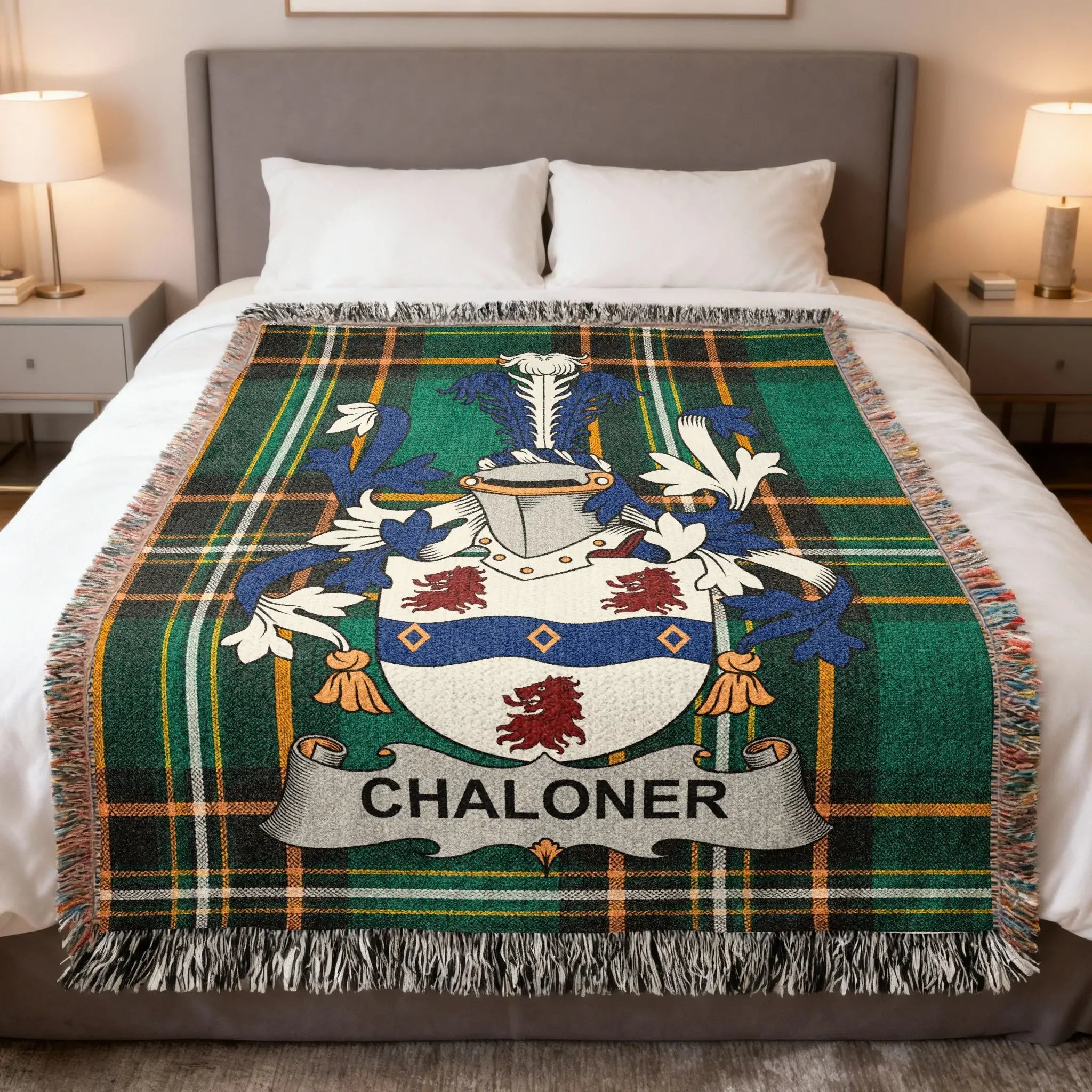 Chaloner Family Crest Plaid Blanket Fringed Throw product type