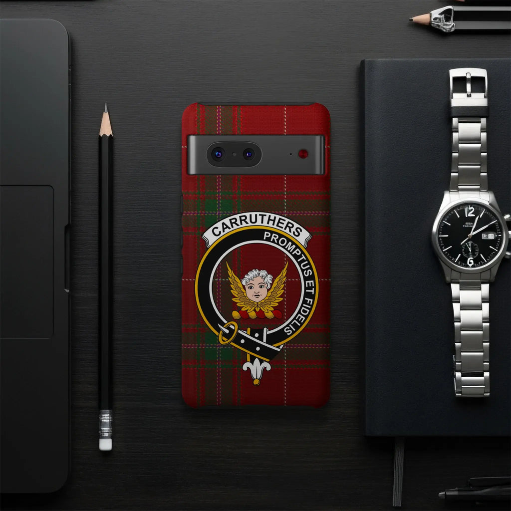 Carruthers Clan Crest Plaid Pixel Phone Case
