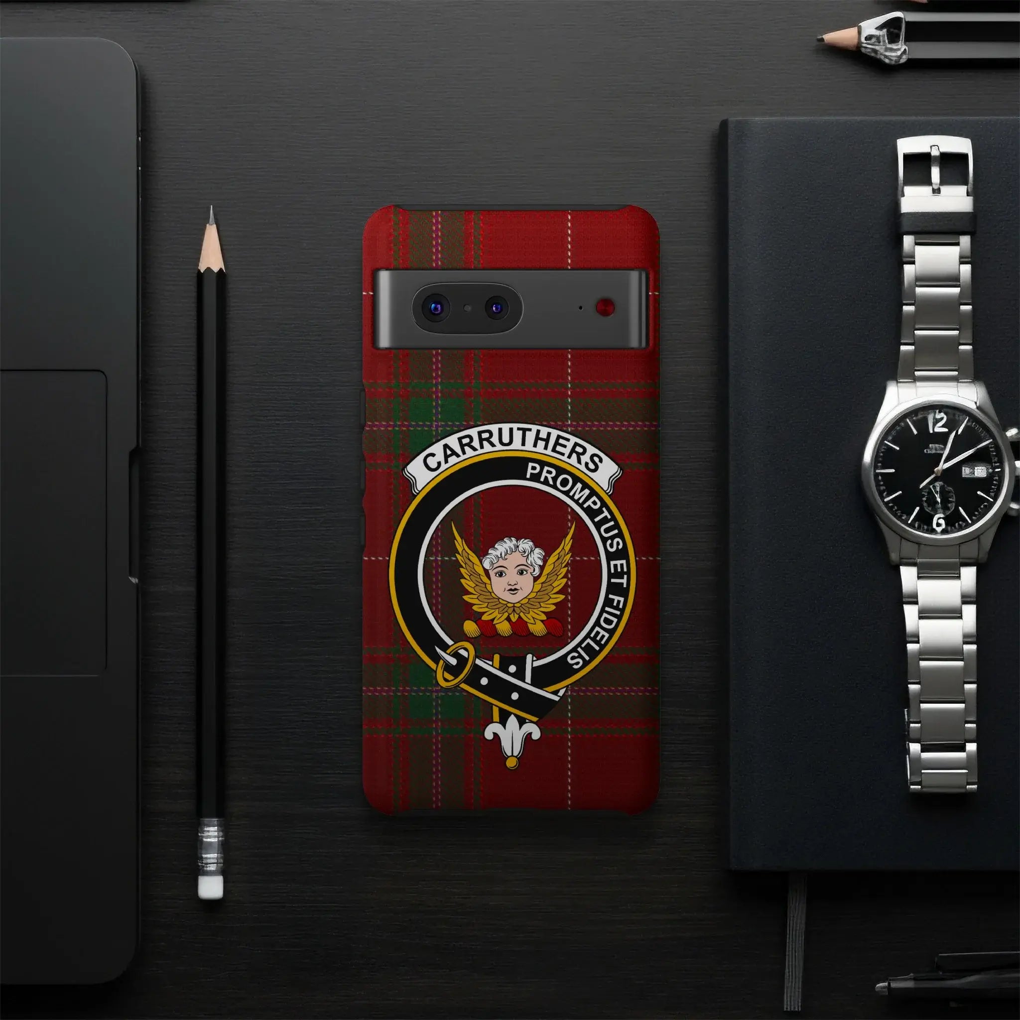 Carruthers Clan Crest Plaid Pixel Phone Case