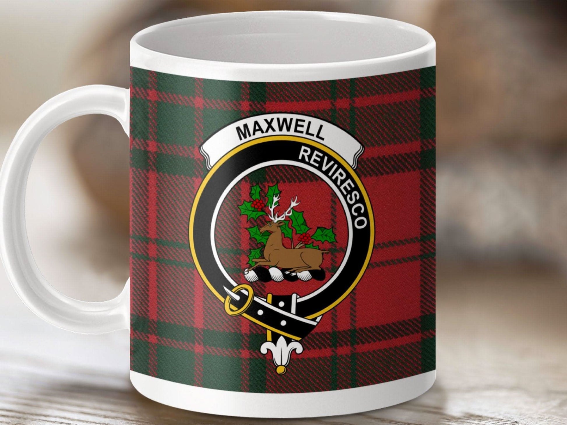 Maxwell Reviresco Red Plaid Background Mug product