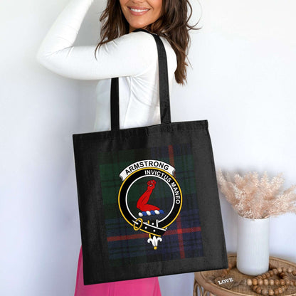 Armstrong Scottish Clan Crest Tartan Tote Bag - Living Stone Gifts