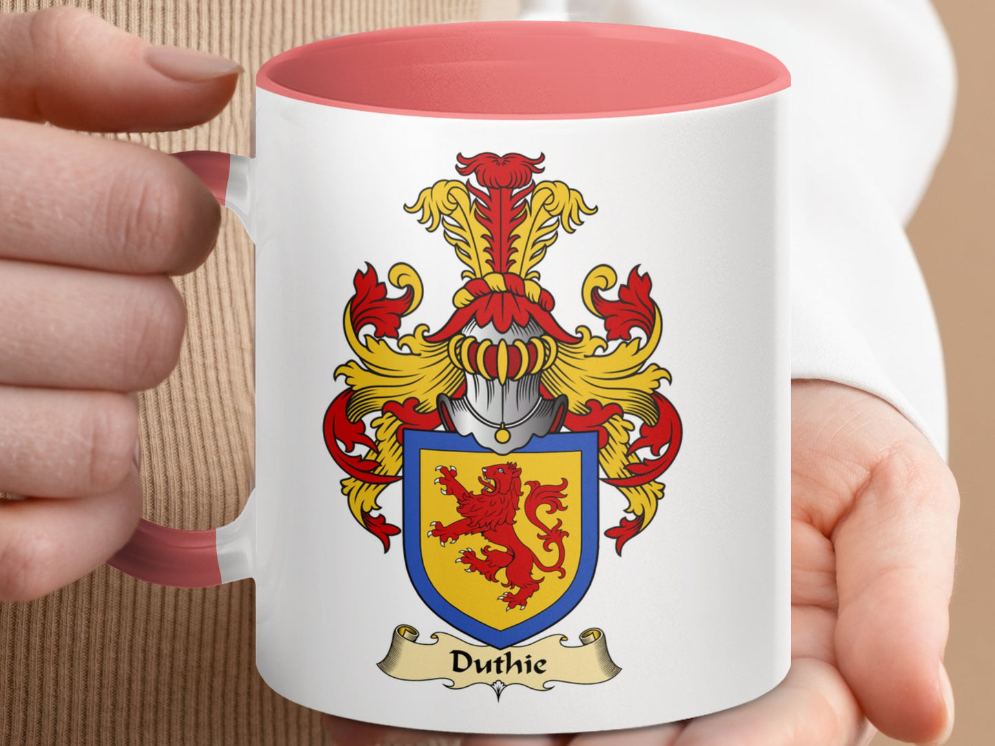 Duthie Scottish Clan Coat of Arms Accent Coffee Mug - Living Stone Gifts