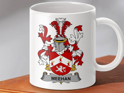 Meehan Surname Irish Family Crest Mug - Celtic Ancestry Gifts