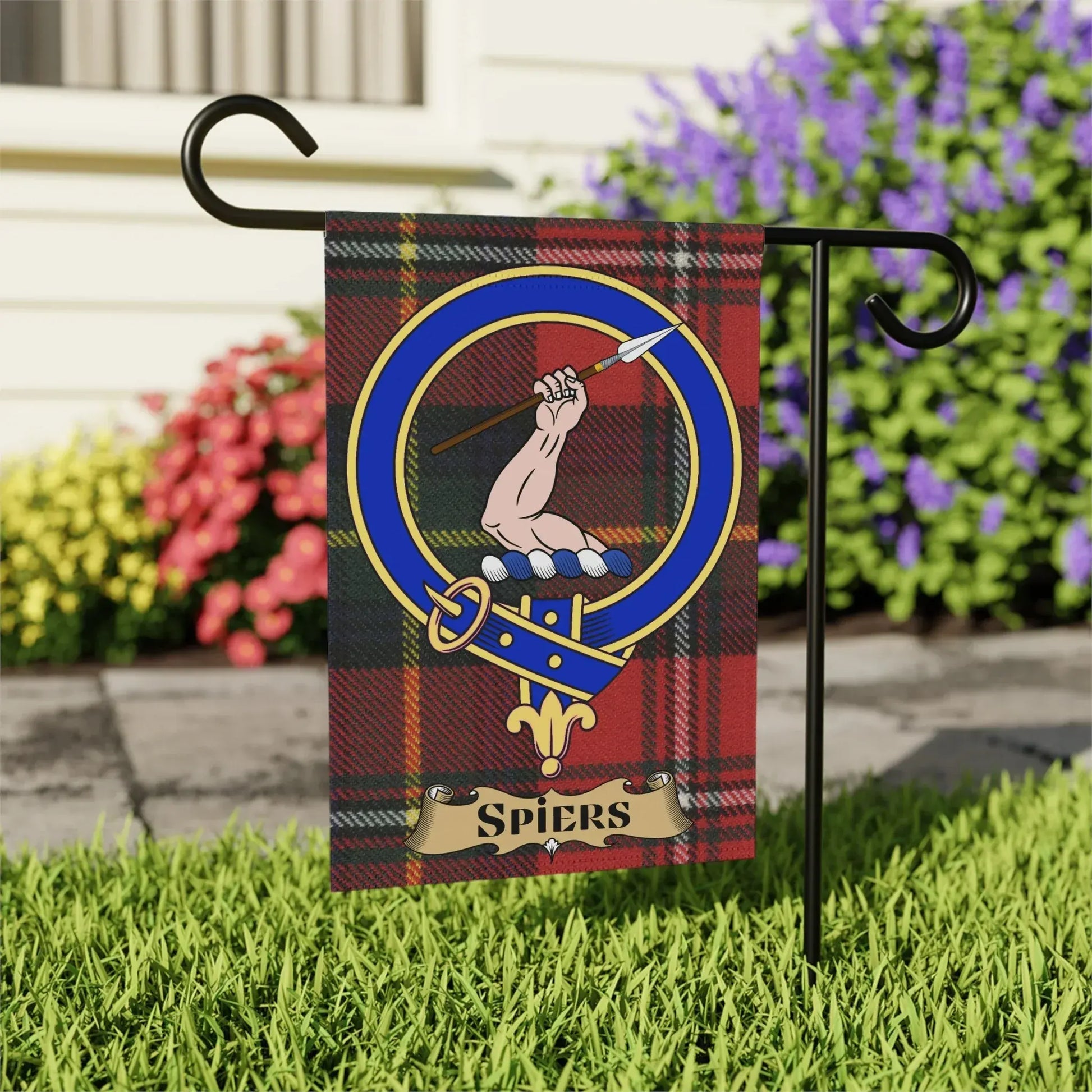 Spiers Family Crest Plaid Garden Flag product