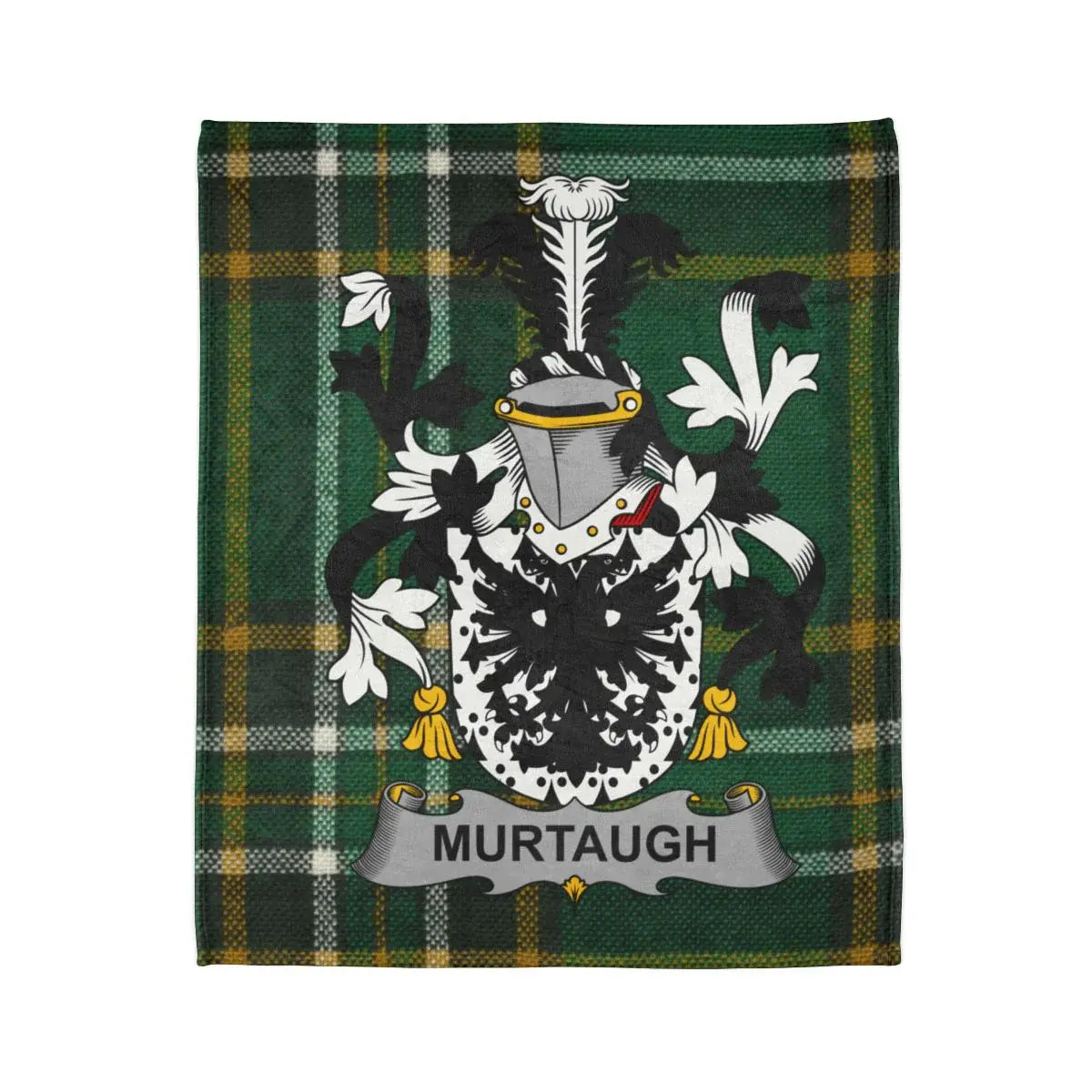 Murtaugh Family Crest Green Tartan Blanket product