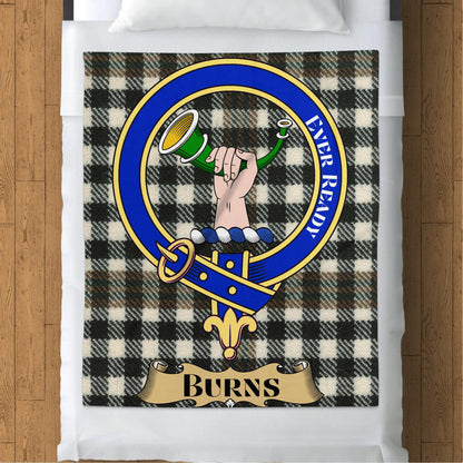 Scottish Clan Burns Crest Tartan Throw Blanket - Living Stone Gifts