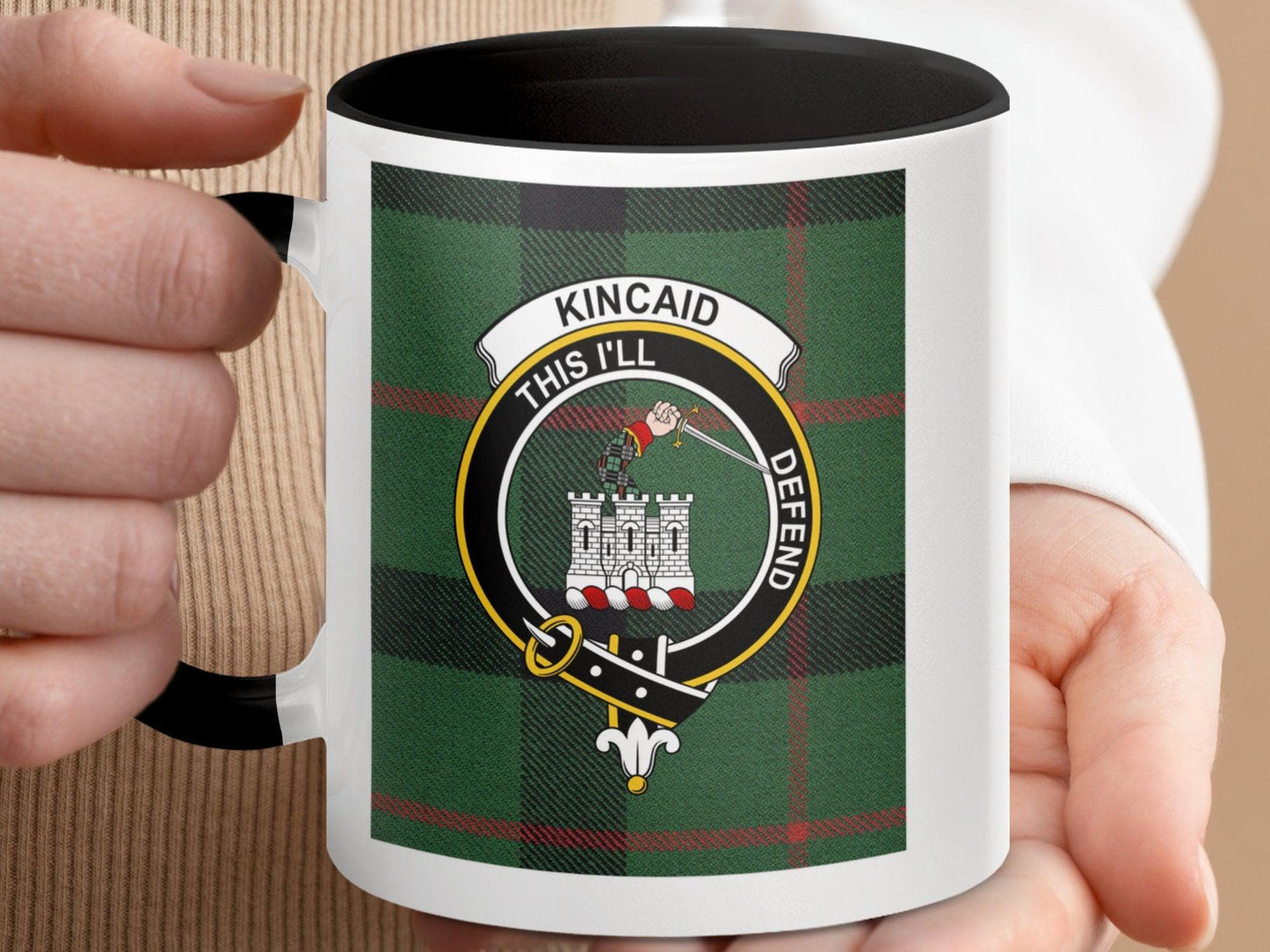 Scottish Clan Kincaid Tartan Crest Plaid Gift Mug - Living Stone Gifts