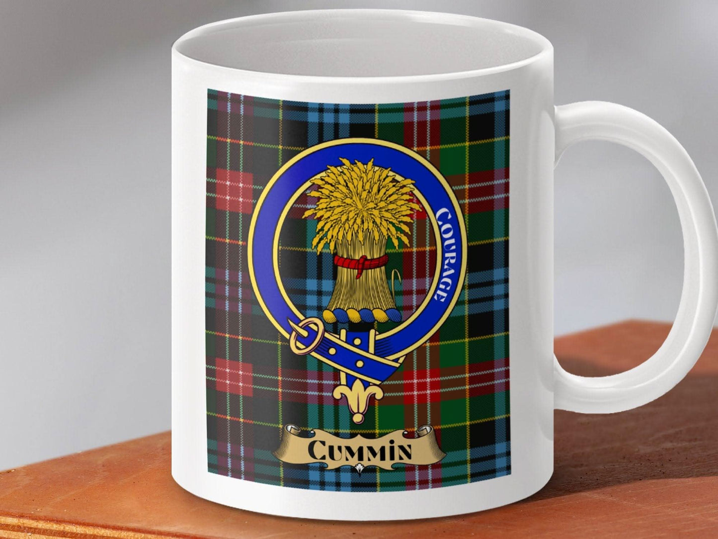 Courage Crest Plaid Cummin Emblem Mug product