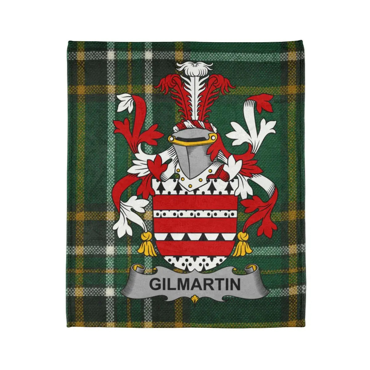 Gilmartin Family Crest Tartan Design Throw Blanket