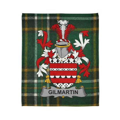 Gilmartin Family Crest Tartan Design Throw Blanket