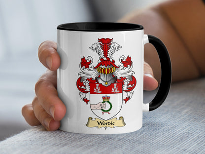 Wordie Scottish Clan Family Crest Coat of Arms Mug - Living Stone Gifts