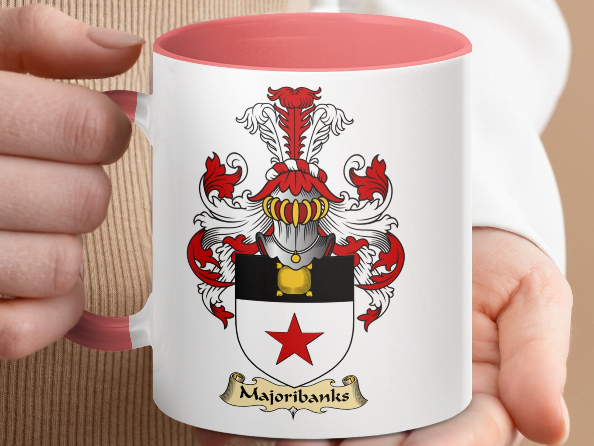 Majoribanks Clan Surname Coat of Arms Design Mug - Living Stone Gifts