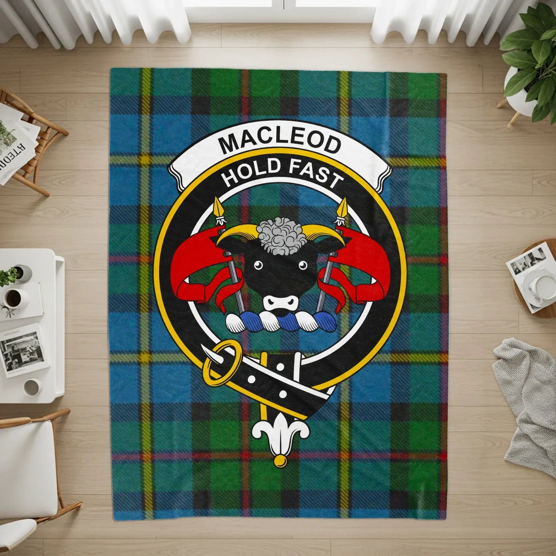 Macleod Hold Fast Clan Crest Tartan Rug product