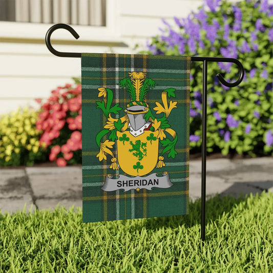 Custom Sheridan Family Crest Garden Flag product