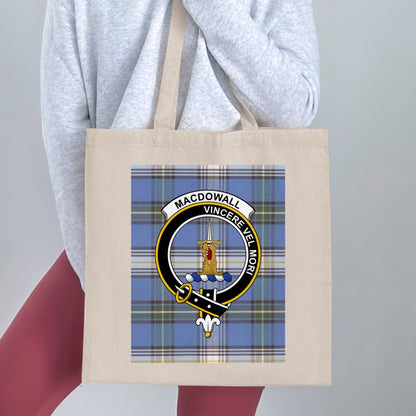 Clan Macdowall's Scottish Crest Tartan Tote Bag - Living Stone Gifts