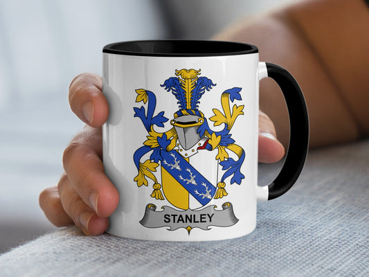 Stanley Surname Irish Coat of Arms Heraldic Design Mug - Living Stone Gifts