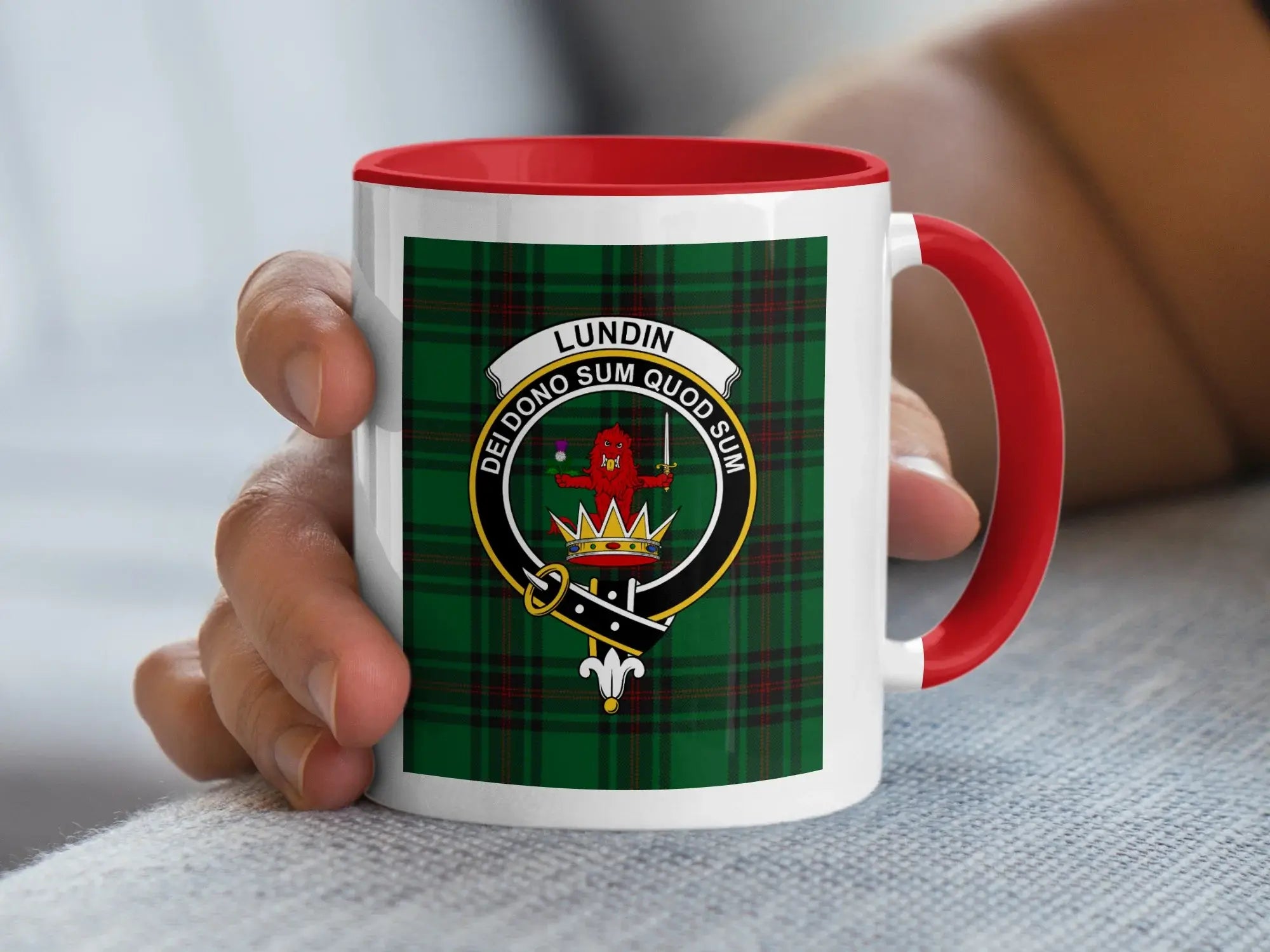Lundin Dei Dono Sum Quod Sum Tartan Mug