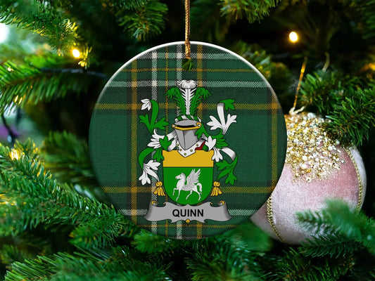 Quinn Family Crest Holiday Tree Ornament product type