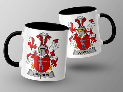 Loughlin Family Crest Personalized Heritage Mug - Living Stone Gifts