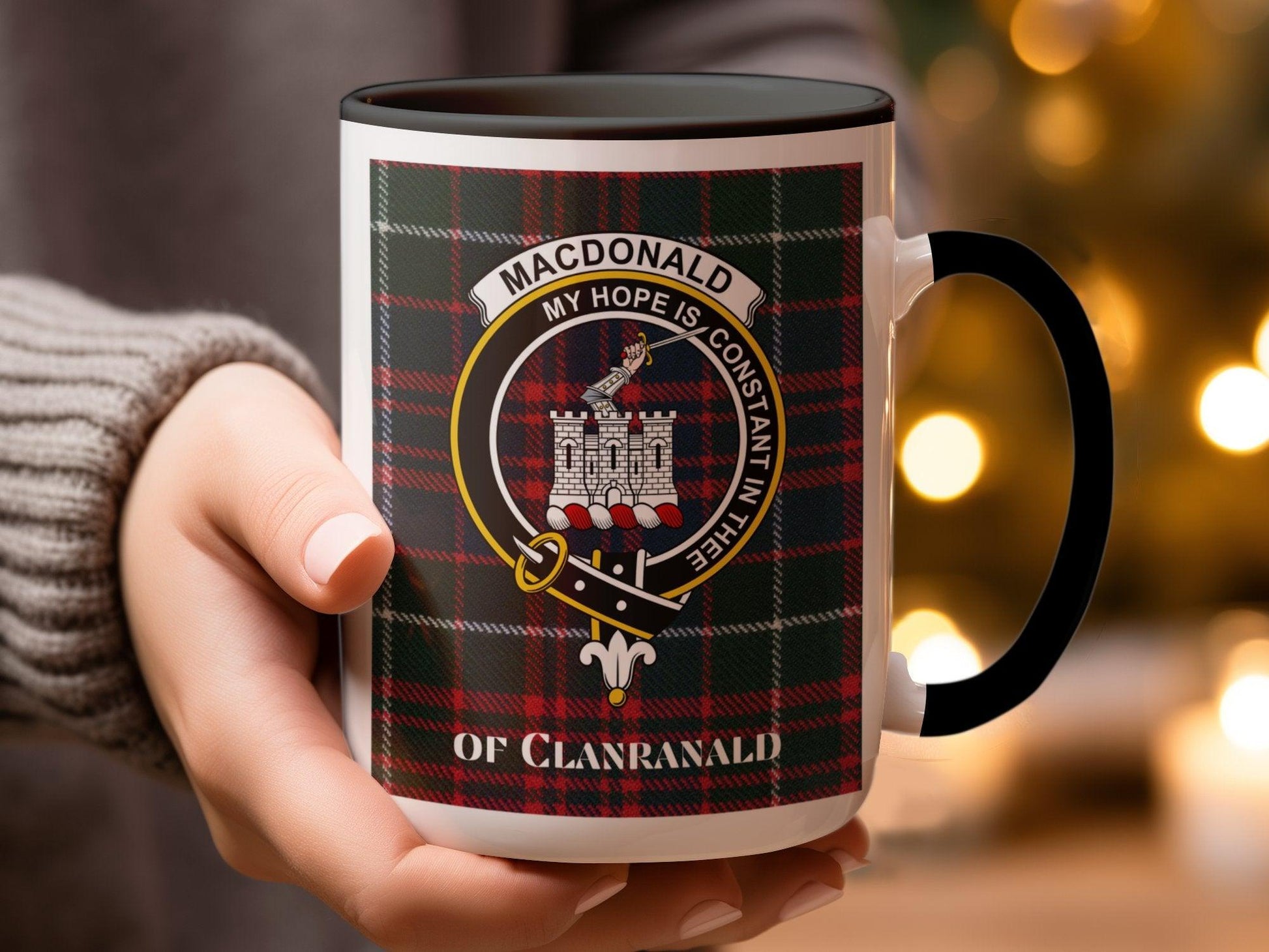 MacDonald Clanranald Crest Tartan Mug - Living Stone Gifts