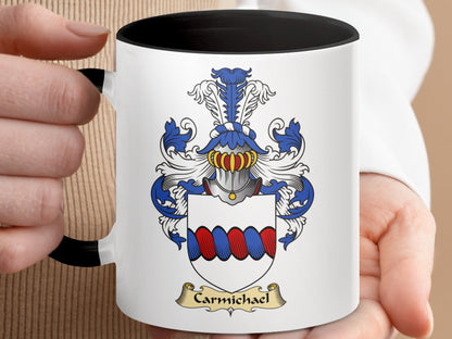 Clan Carmichael Scottish Coat Of Arms Accent Coffee Mug - Living Stone Gifts