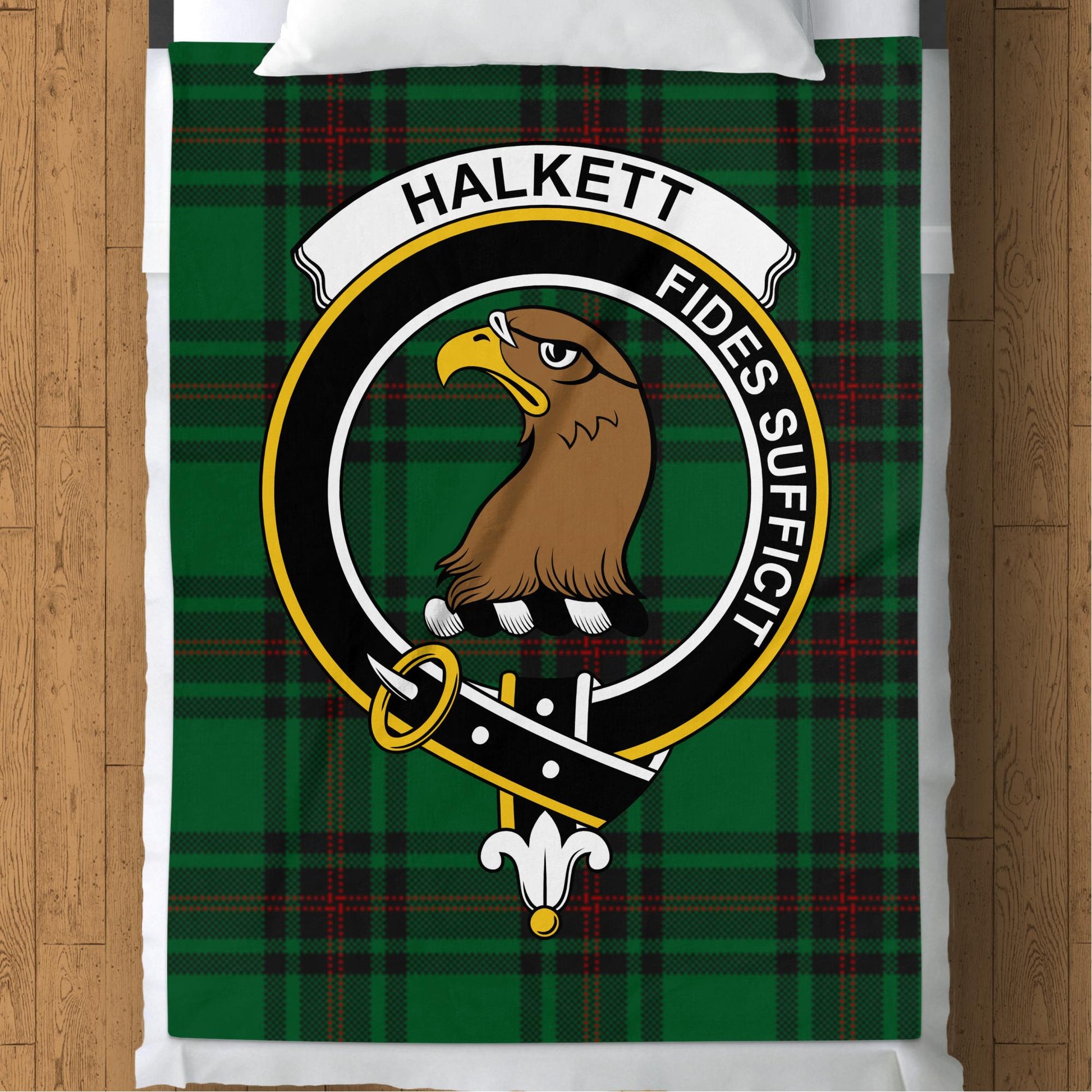 Scottish Clan Halkett Crest Tartan Blanket - Living Stone Gifts