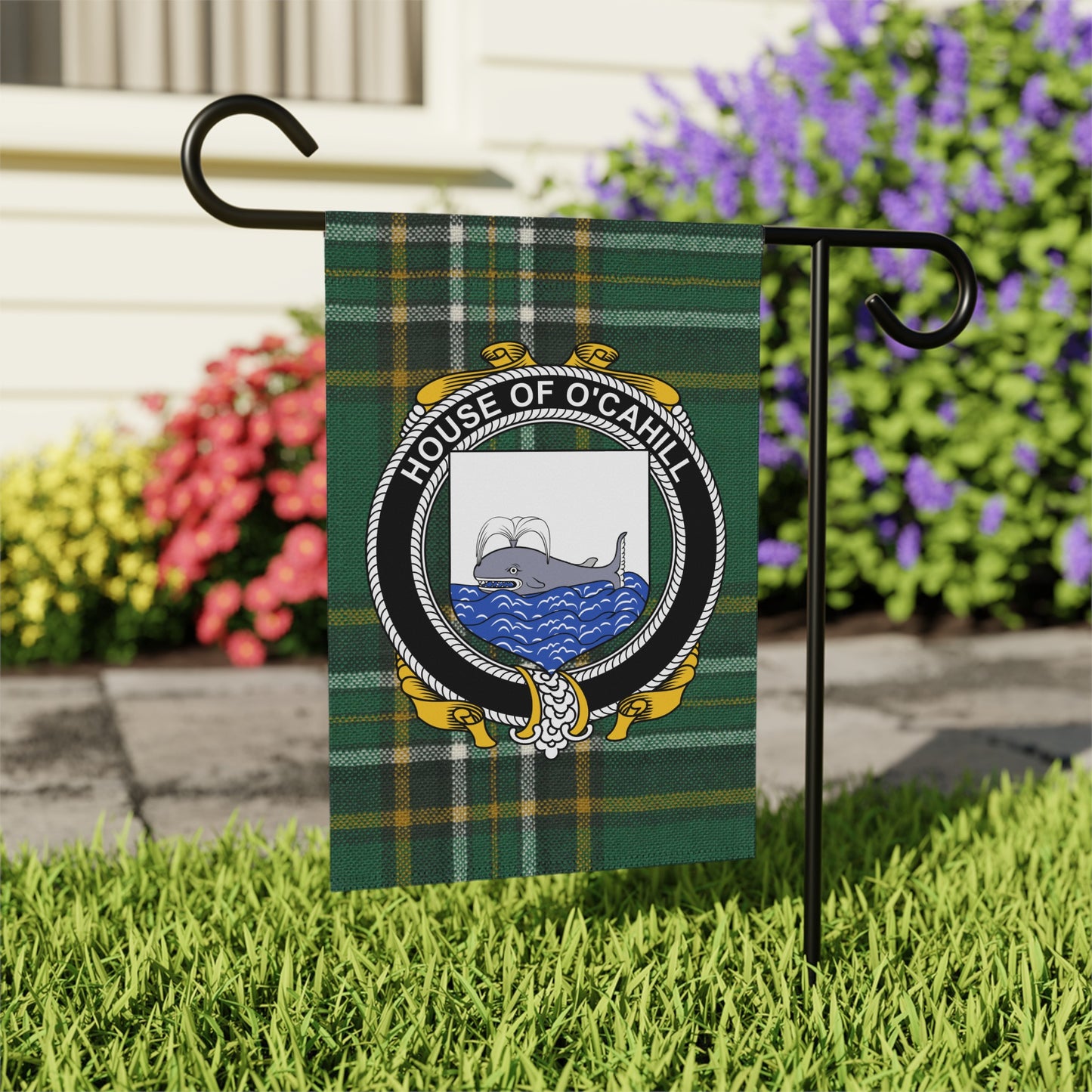 House of O'Cahill Whale Crest Garden Flag