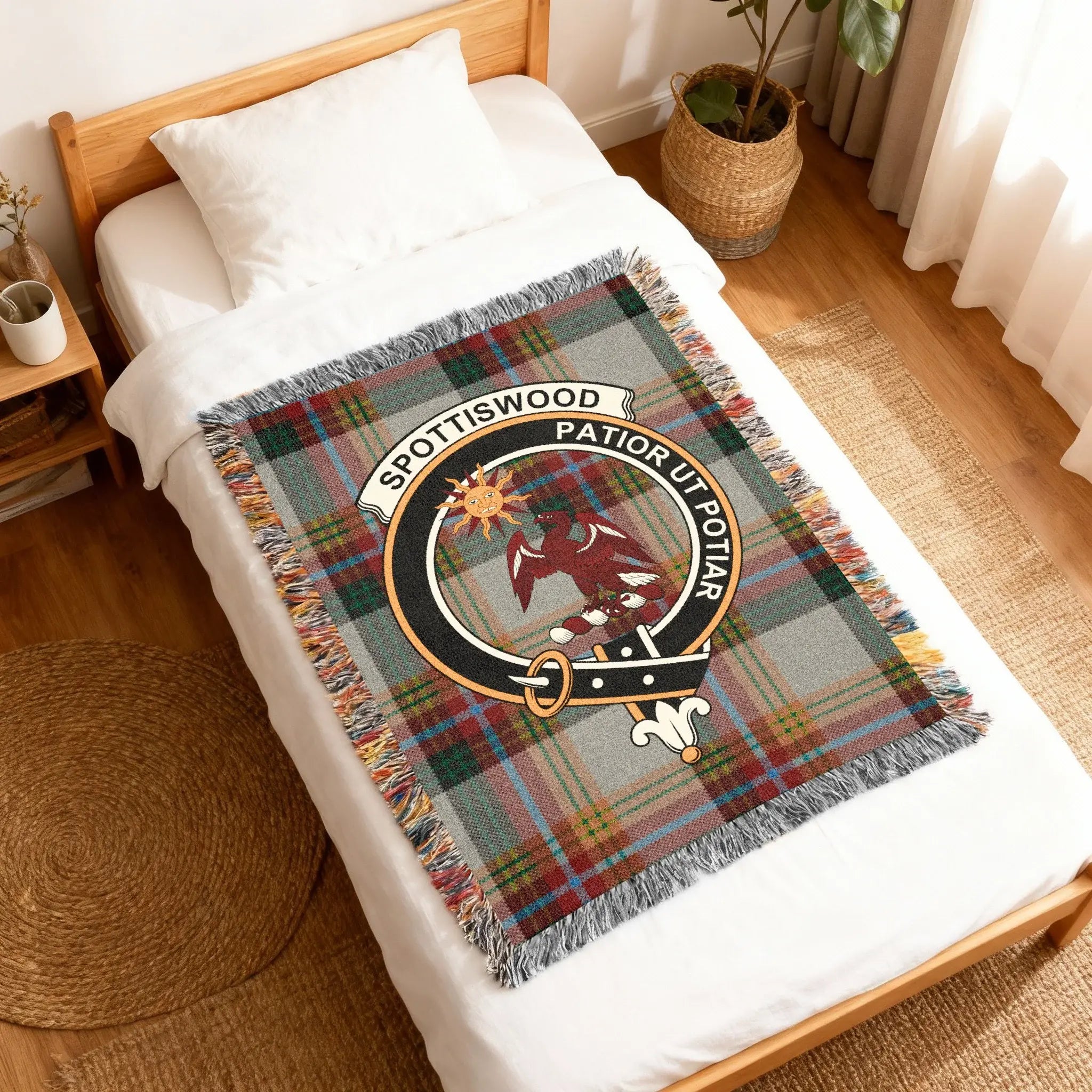 Spottiswood Patiar Ut Potar Tartan Blanket Throw
