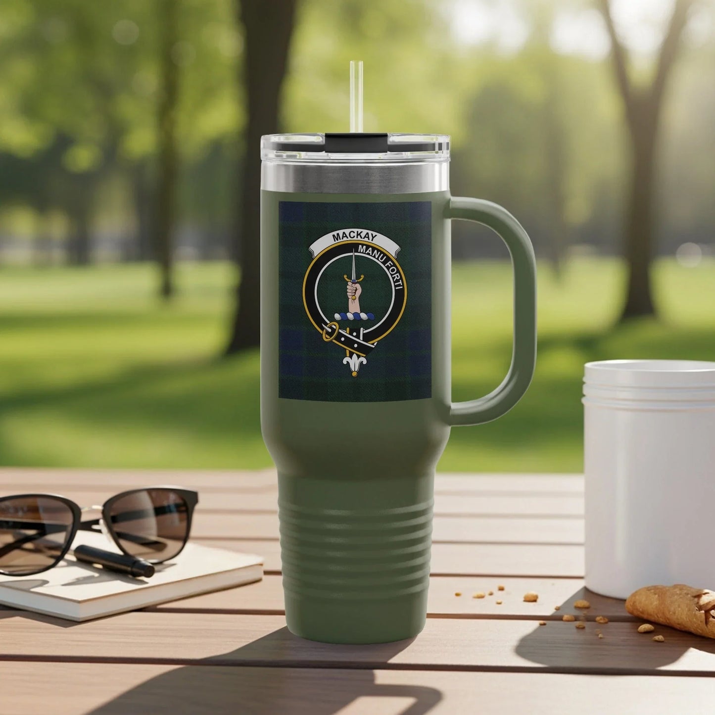 Mackay Warrior Plaid Large Travel Mug product type