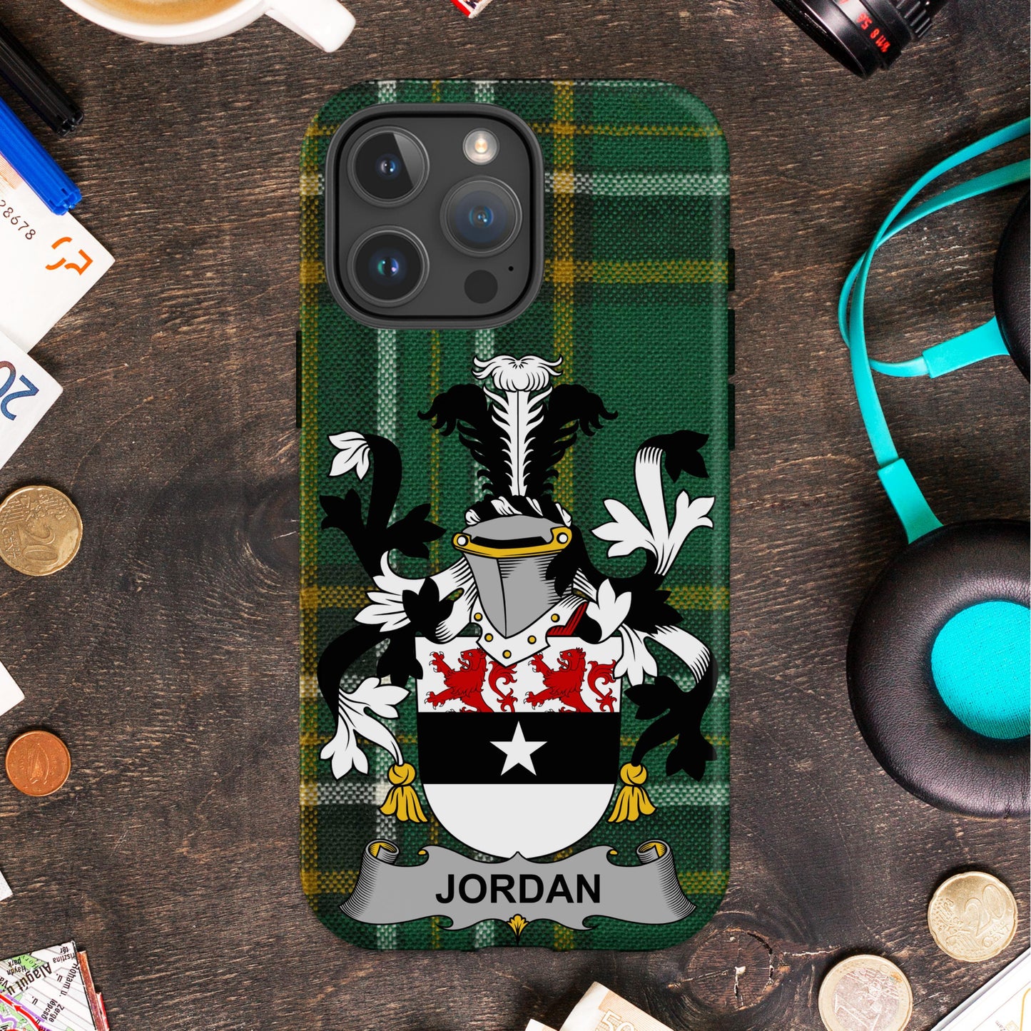 Jordan surname Family Crest Cell Phone Cover - Celtic Ancestry Gifts