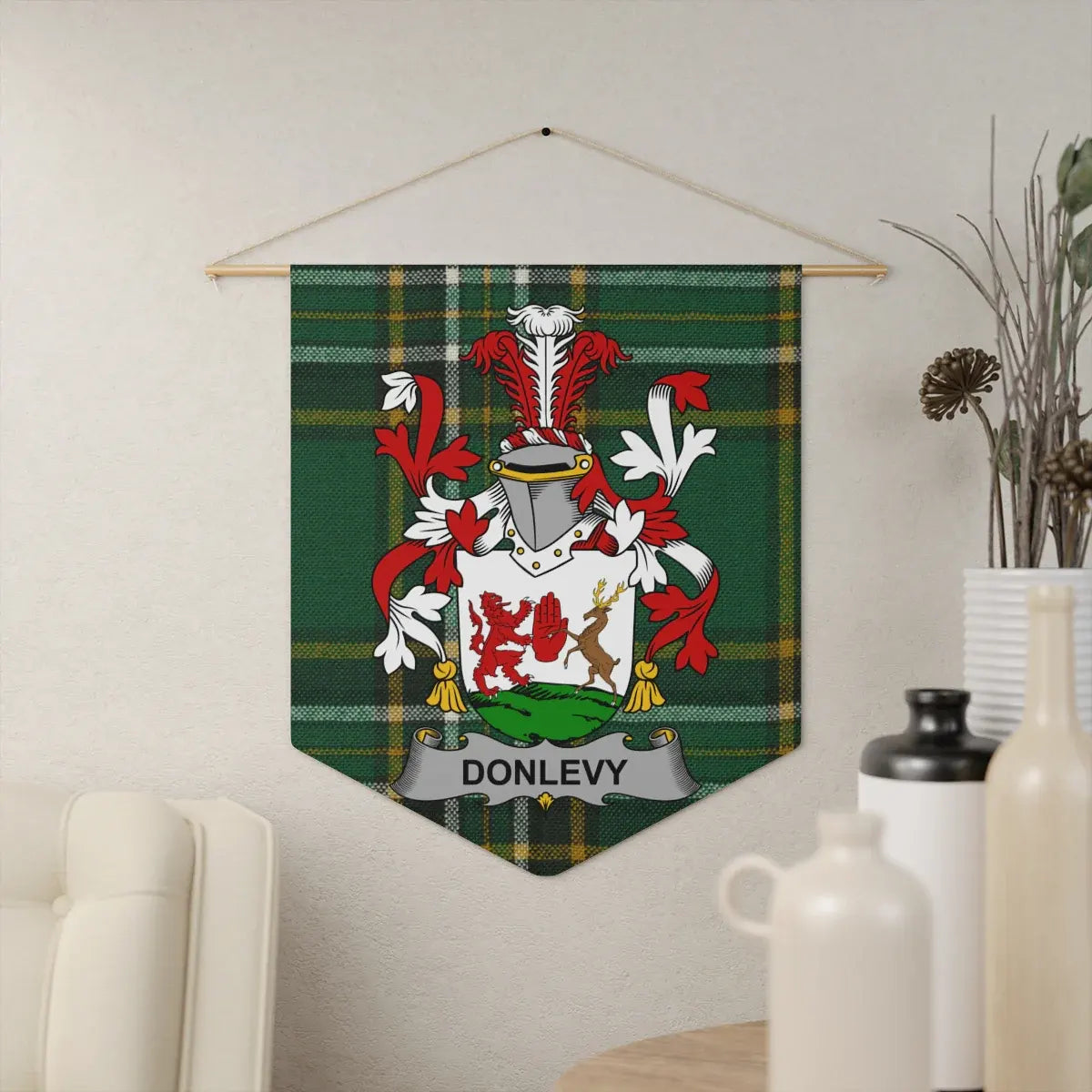 Family Crest and Tartan Banner Wall Art product