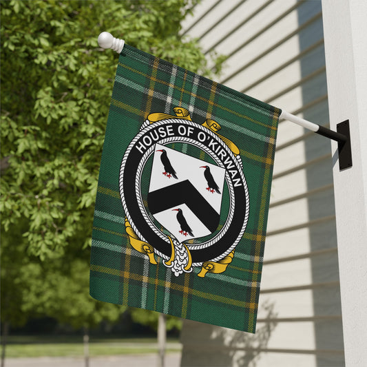 House of O'Kirwan Crest Plaid Flag Decor