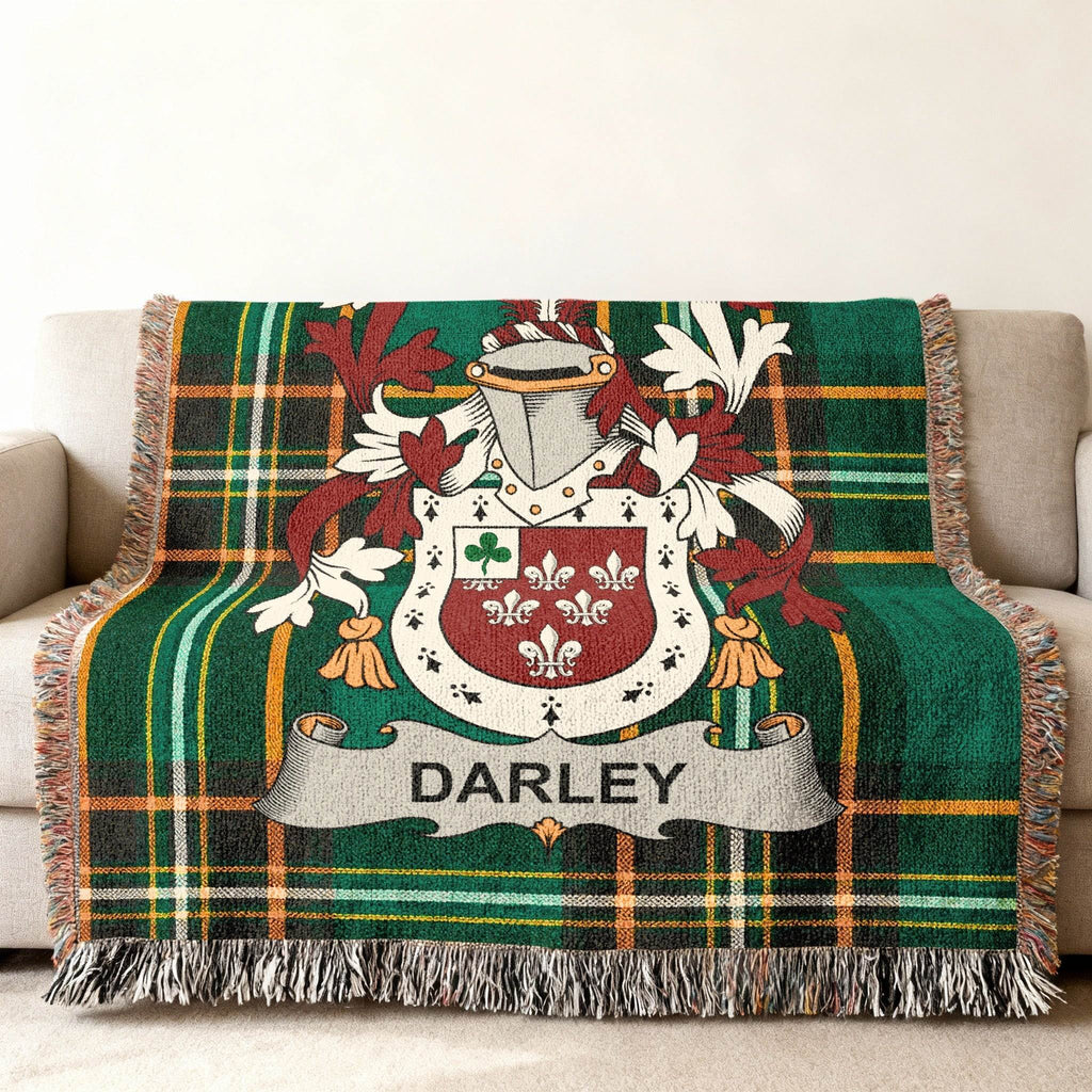 Darley Family Crest Green Plaid Throw Blanket product type