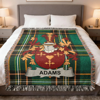 Adams Family Crest Tartan Plaid Pattern Blanket product type