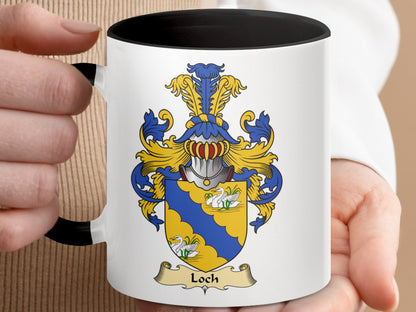 Loch Family Crest Heraldic Design Coffee Mug - Living Stone Gifts