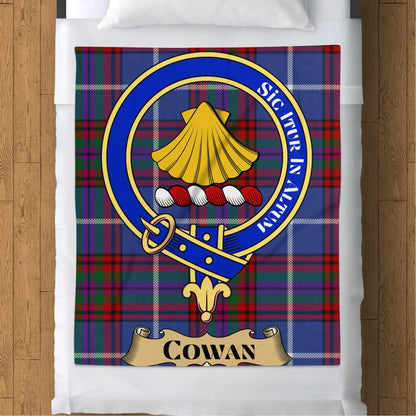 Cowan Clan Scottish Tartan Crest Throw Blanket - Living Stone Gifts