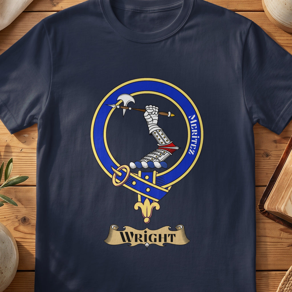 Wright Scottish clan crest T-shirt in Navy