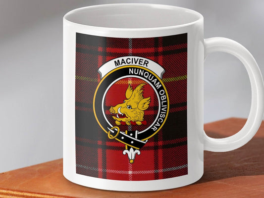 MacIver Nunquam Obliviscar Mug Plaid Design product