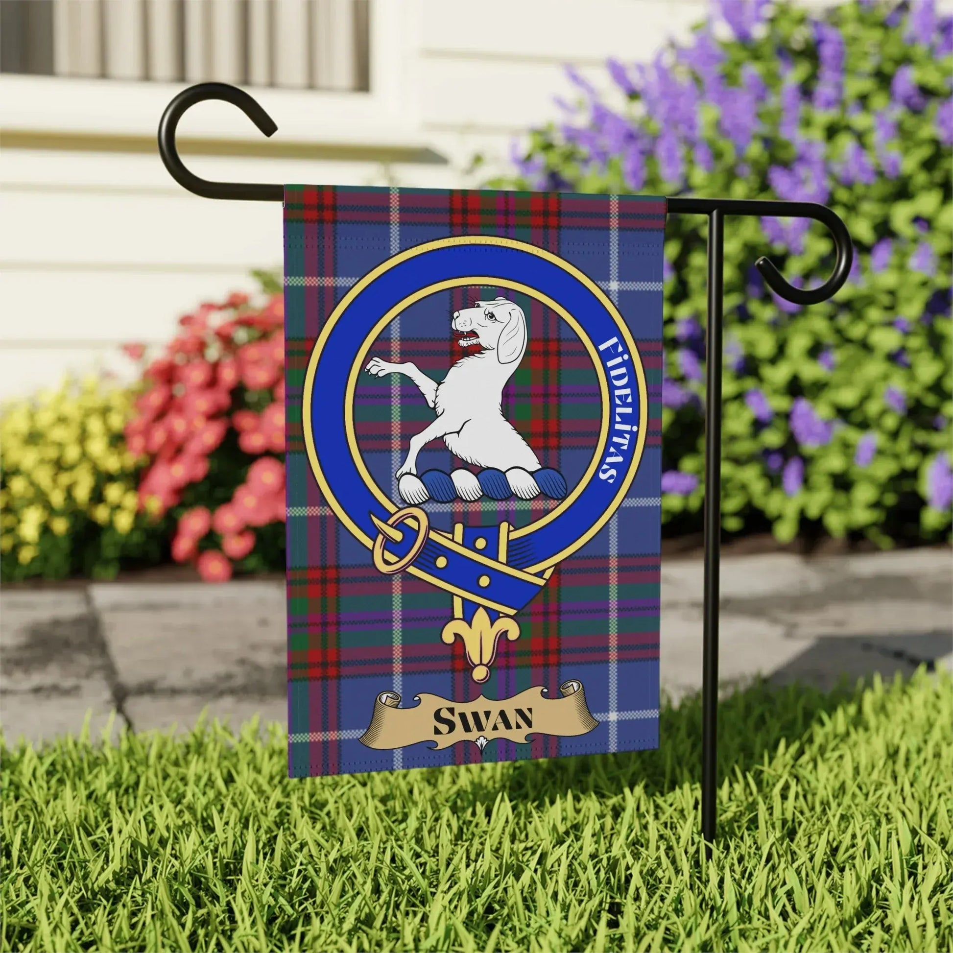 Stunning Garden Flag with Tartan Crest Design product
